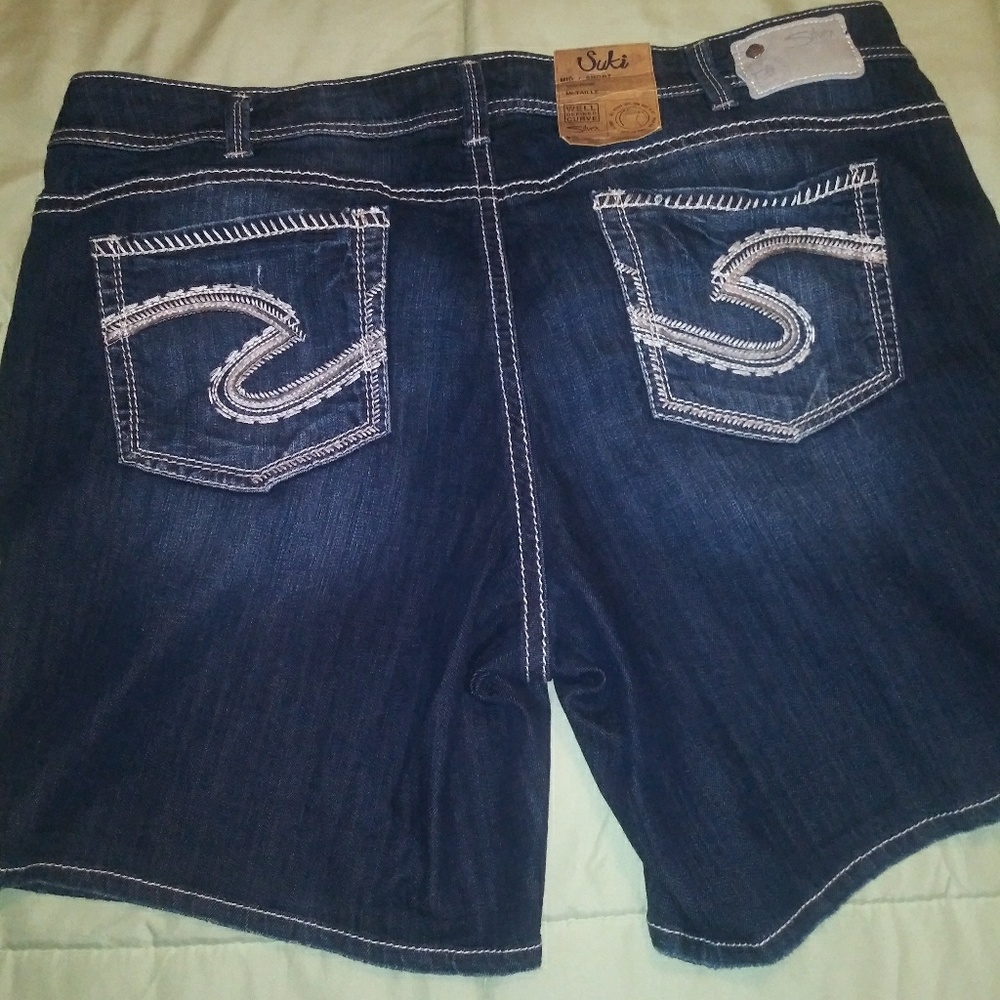 New silver brand shorts